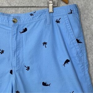 Columbia PFG Whale Palm Tree Embroidered Cotton
Shorts-Blue/Black-Men Size 42